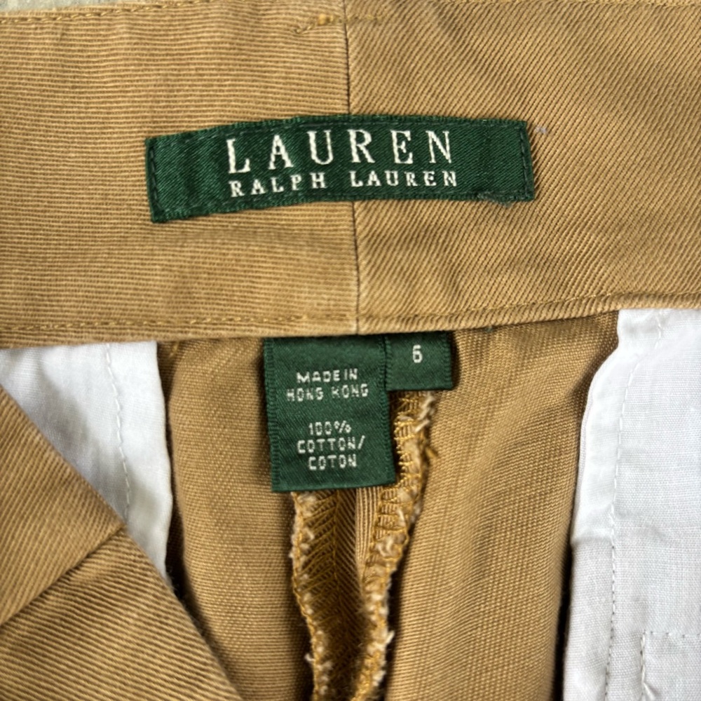Lauren Ralph Lauren women’s Brown Flat Front Shorts size 6 - Picture 3 of 5